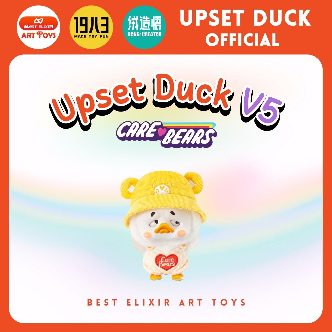 Upset Duck V5 Pocket Upset Duck X Care bears พวงกุญแจ เป็ดหน้าบึ้งของแท้ จากตัวแทนจำหน่าย